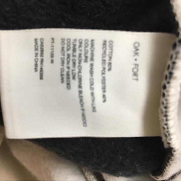 Oak+Fort Joggers Sweat Pants Size Small Black Cream - Picture 15 of 16